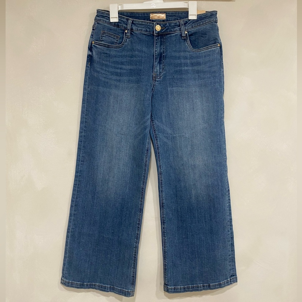 Kut from the Kloth High Rose Jean Wide Leg in Medium Blue 10P NWT